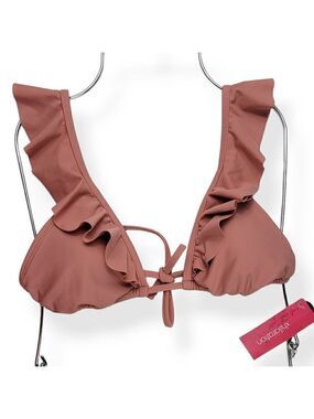 Xhilaration Ruffled  Mauve Triangle Bikini Medium Jrs.